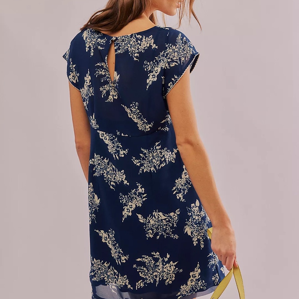 NWT Free Peopke Mazzy Mini Dress/L/Navy Combo - Picture 5 of 5